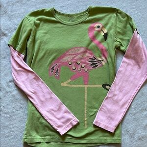 Flamingo Graphic Long Sleeve Shirt